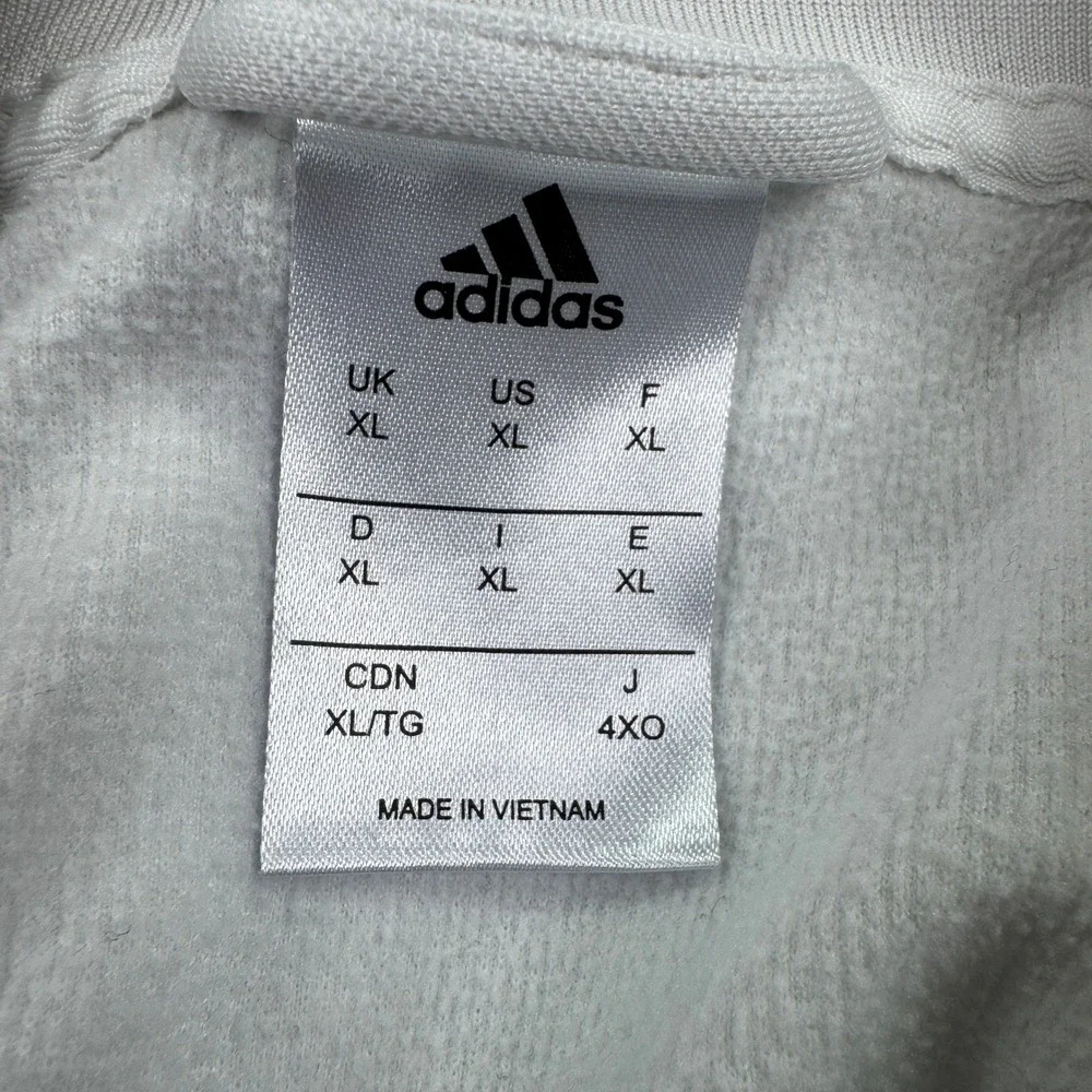 Adidas Mens Track Jacket Juventus Soccer Full Zip White Black XL Three Stripe